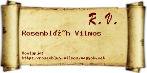 Rosenblüh Vilmos névjegykártya